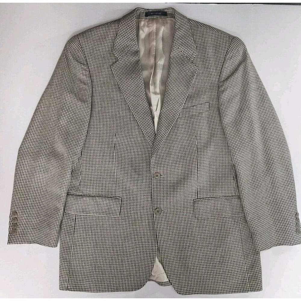 Chaps Ralph Lauren Men's Houndstooth Silk Wool Blazer 42R